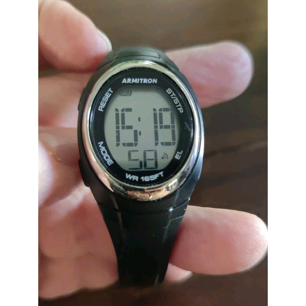 Armitron Pro Sport Watch MS062(R) Black Womens Runs Great!